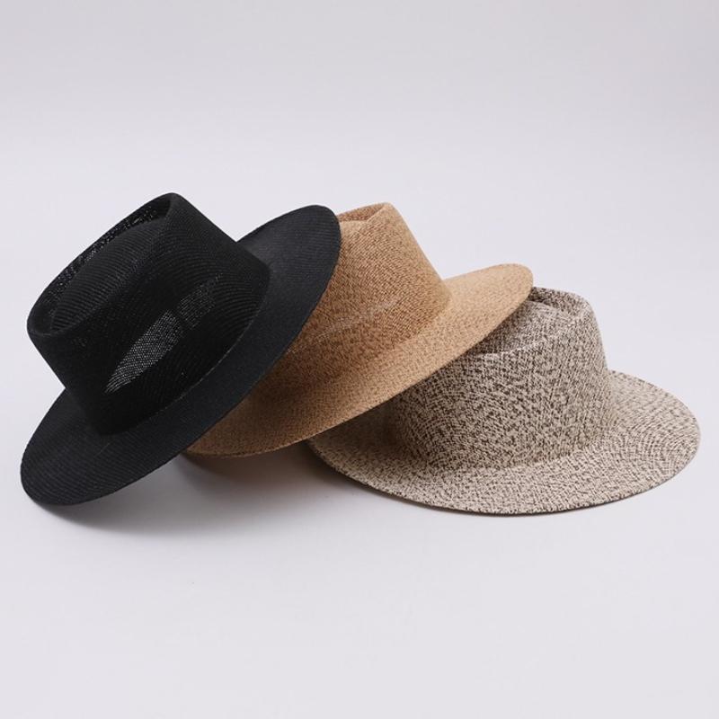 Fashionable Casual Wide Brim Jazz Hat Spring Summer New Style Outdoor Sun Protection Panama Straw Hat Versatile Casual Hat