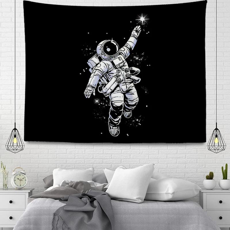 Astronaut Space Tapestry Cartoon Astronaut Tapestry Wall Hanging Bedroom Living Room Kitchen Decoration for Kids Boys Girls Gift 74x94cm(29x37in)