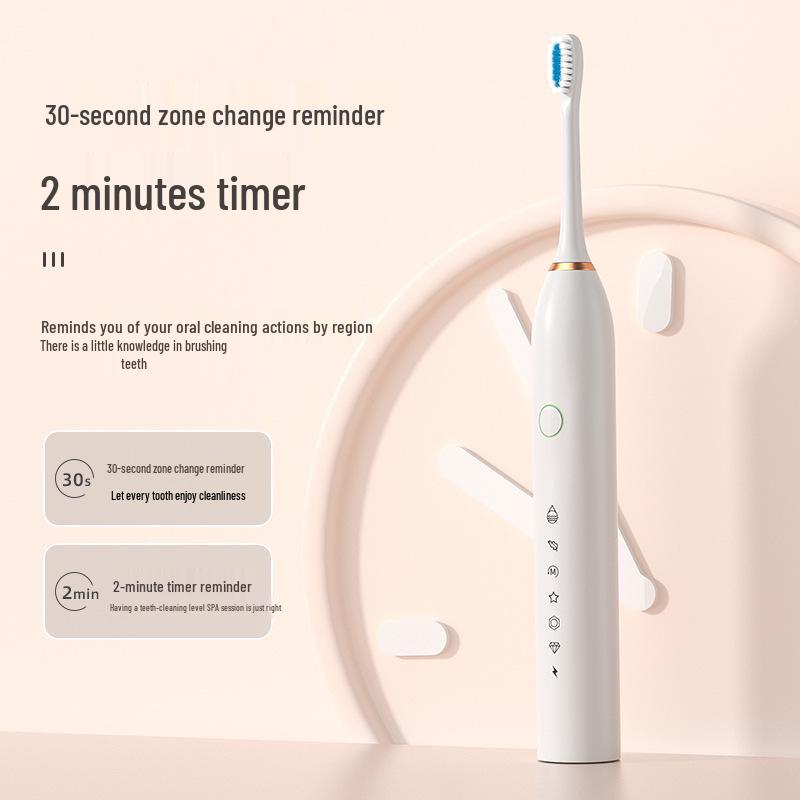 Rechargeable Waterproof Ultrasonic Electric Toothbrush with Soft Bristles for Adults & Children
