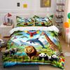 "Ensemble de décoration sur le thème des animaux - Faune" Plusieurs tailles chambre d'enfant et d'adulte Magnifique parure de lit 3 pièces cadeau"