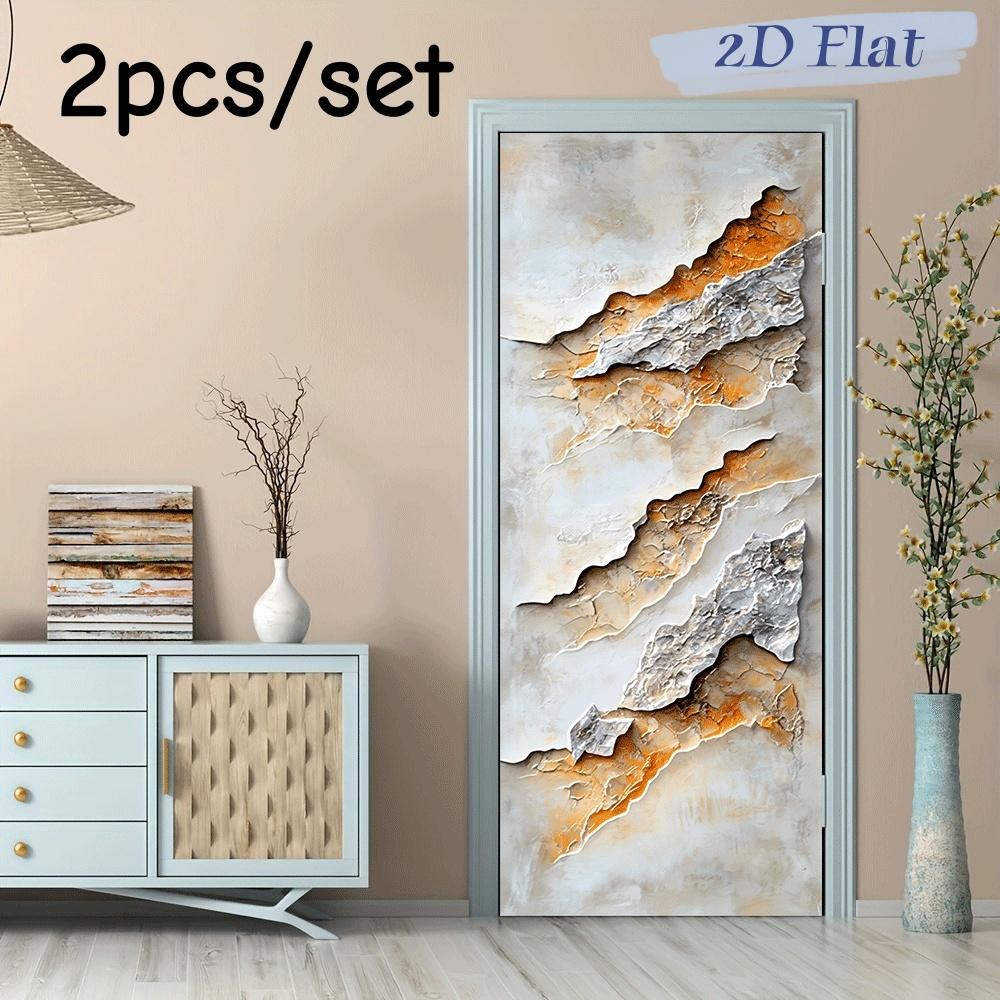

2pcs modern minimalist rock texture wall stickers, living room foyer corridor decoration stickers, self-adhesive waterproof and (as the picture,38.5x200cmx2)