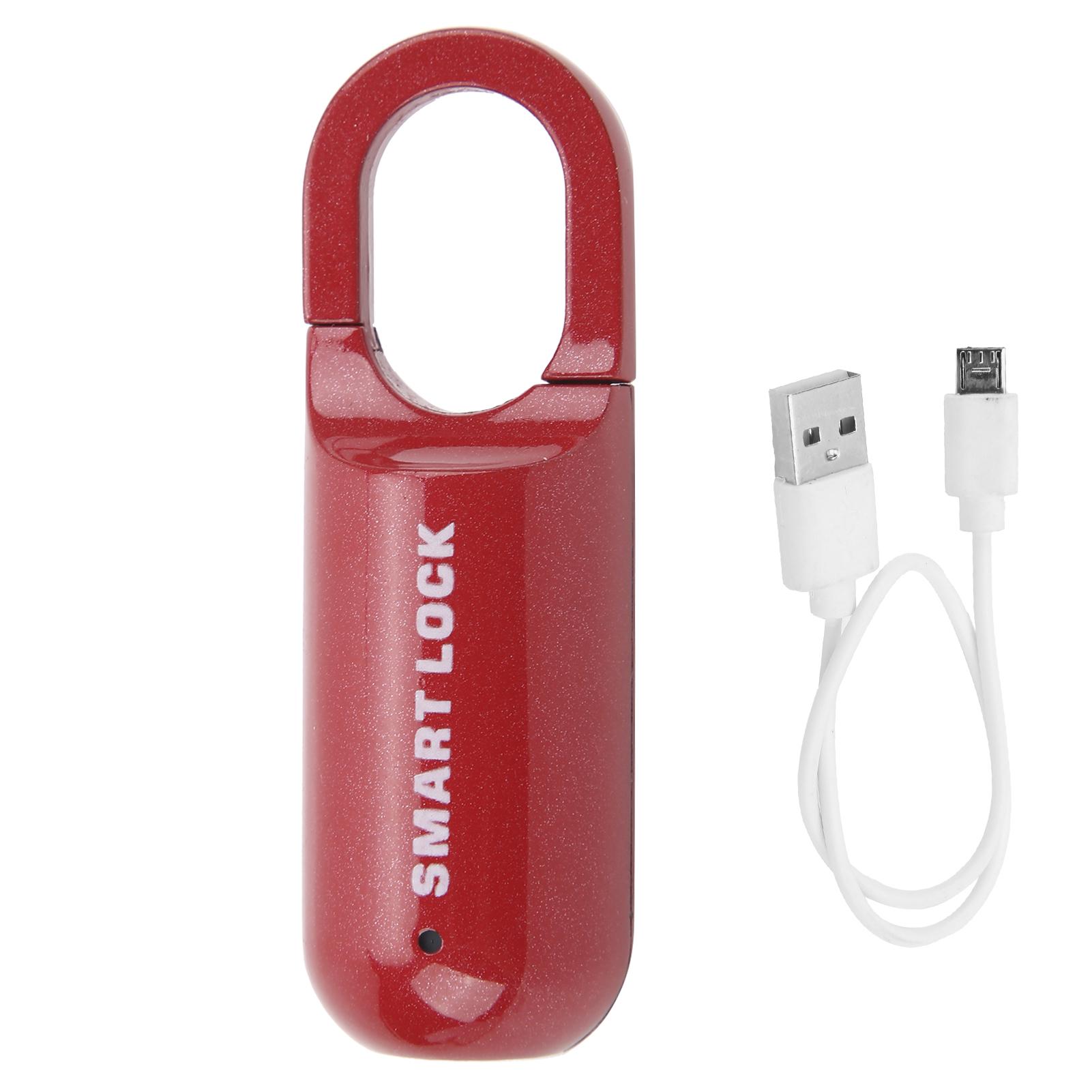 Mini Case Fingerprint Padlock Furniture Lock USB Charging Extra Long Standby Code Case Backpack Lock Fingerprint Lock красный