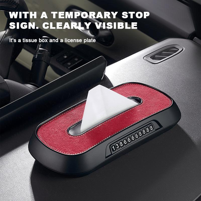 SEAMETAL Car Seat Back Tissue Box Sun Visor Organizer Seat Headrest Paper Towel Storage Box Dashboard Car Parking Number Plate