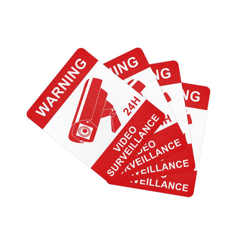 LYKX Výstražné nálepky Dohled Bezpečnostní kamera Alarm Nálepka Nálepka Značky Vodotěsná Matná textura Páska PVC Nálepka,19x15cm