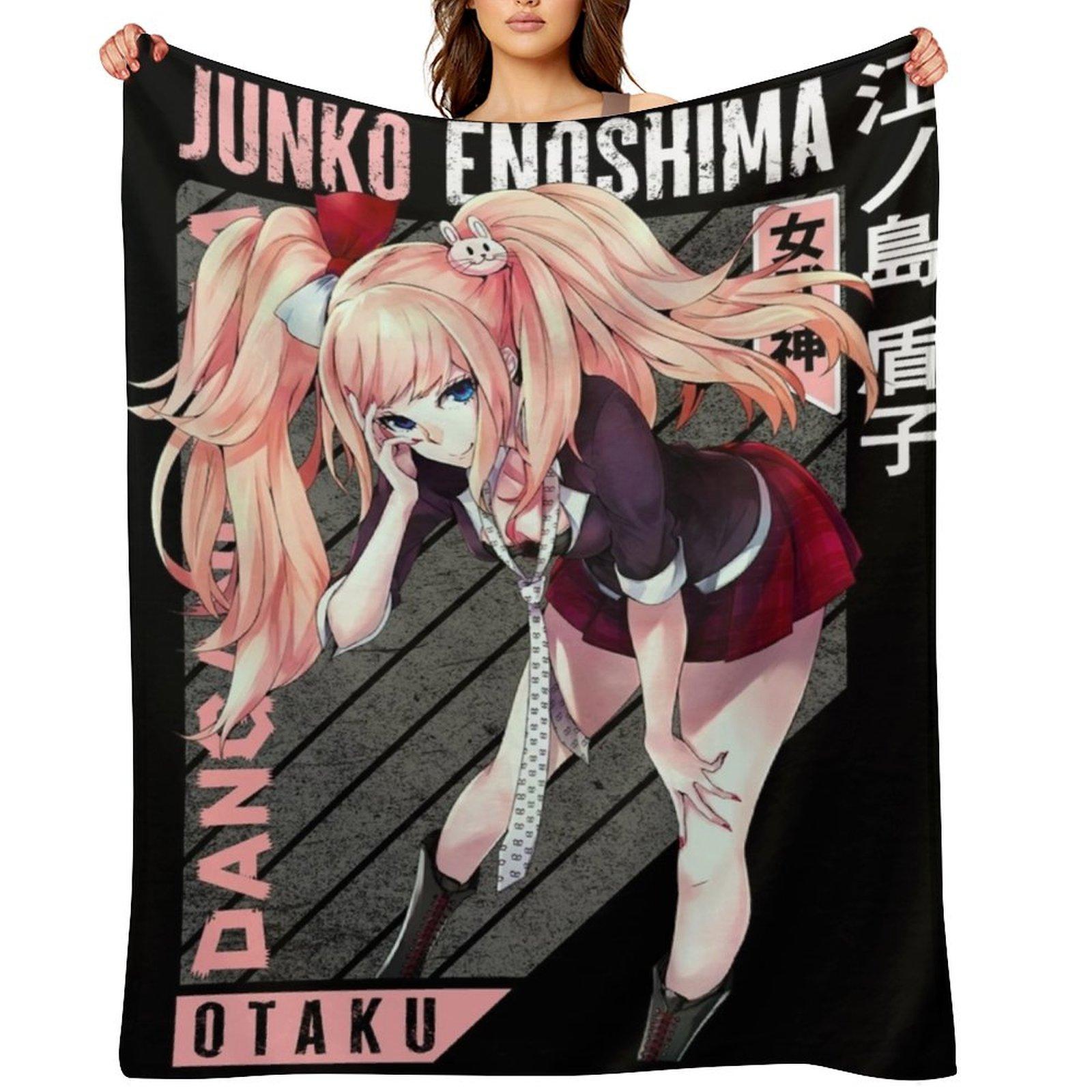 Junko Enoshima Throw Blanket Flannel Sleeping Bag Decoratives Furry Blankets 30x40in