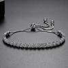 LUOTEEMI Fashion Classic Pull Chain Flower Tennis CZ Slide Bracelets Women Elegant Zirconia Bracelet
