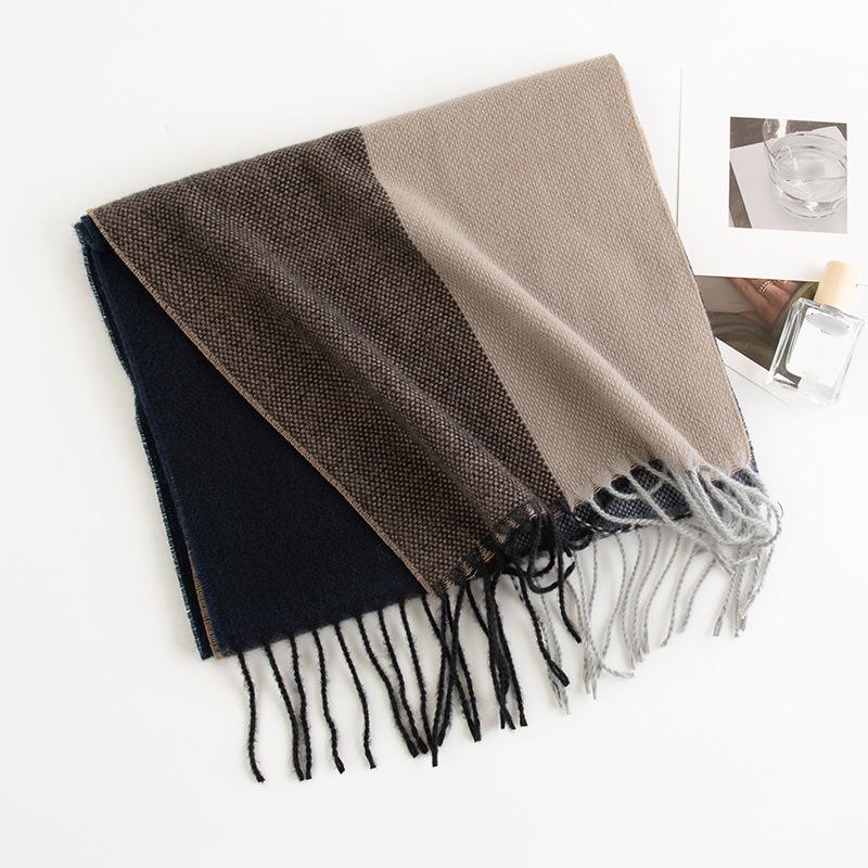 Imitation Cashmere Plaid Scarf for Women Atmosphere Fashionable and Versatile Cold Proof and Warm Scarf Shawl