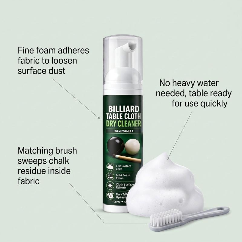 Cloth Cleaner Set for Billiard Table Cleaning, Pool Table Care with Brush and Towel for Regular Home Table Cleaning Use for Personal Cloth Care
