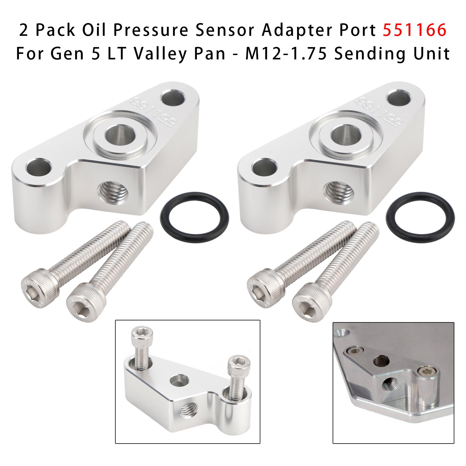 

2 Pack Oil Pressure Sensor Adapter Port 551166 For Gen 5 Lt Valley Pan M12-1.75