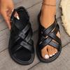 Fashion Wearing Sandals for Women New Korean Version for Summer 2024 New Popular Roman Fairy Style Flat Bottomed Student Line Sandals