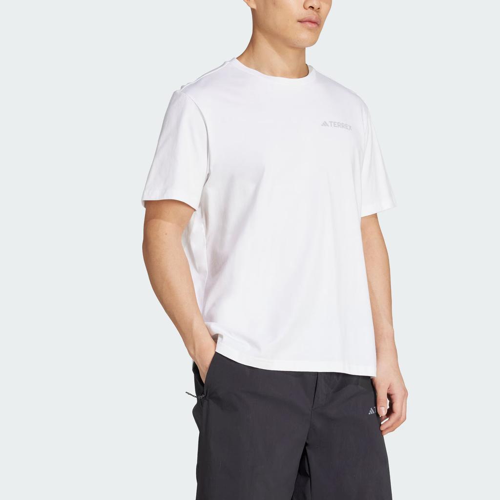 Adidas Terrex Ss25 Polygiene Graphic Outdoor Sports Crew Neck T-Shirt Men Tops White JI8327