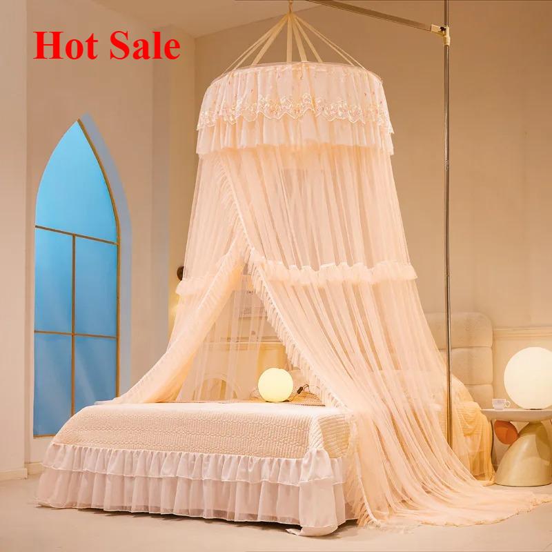 Hot Sale 2025 new hanging dome princess mosquito net installation-free bed mantle European floor mosquito net without bracket