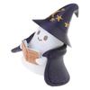  Ghostly Wizard Reading Book Statue Light For Halloween Bedsides Decors Resins Craft