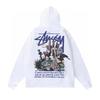 Classic Print Hooded Sweatshirt Teens Unisex Loose Fit Cotton Pullover Streetwear
