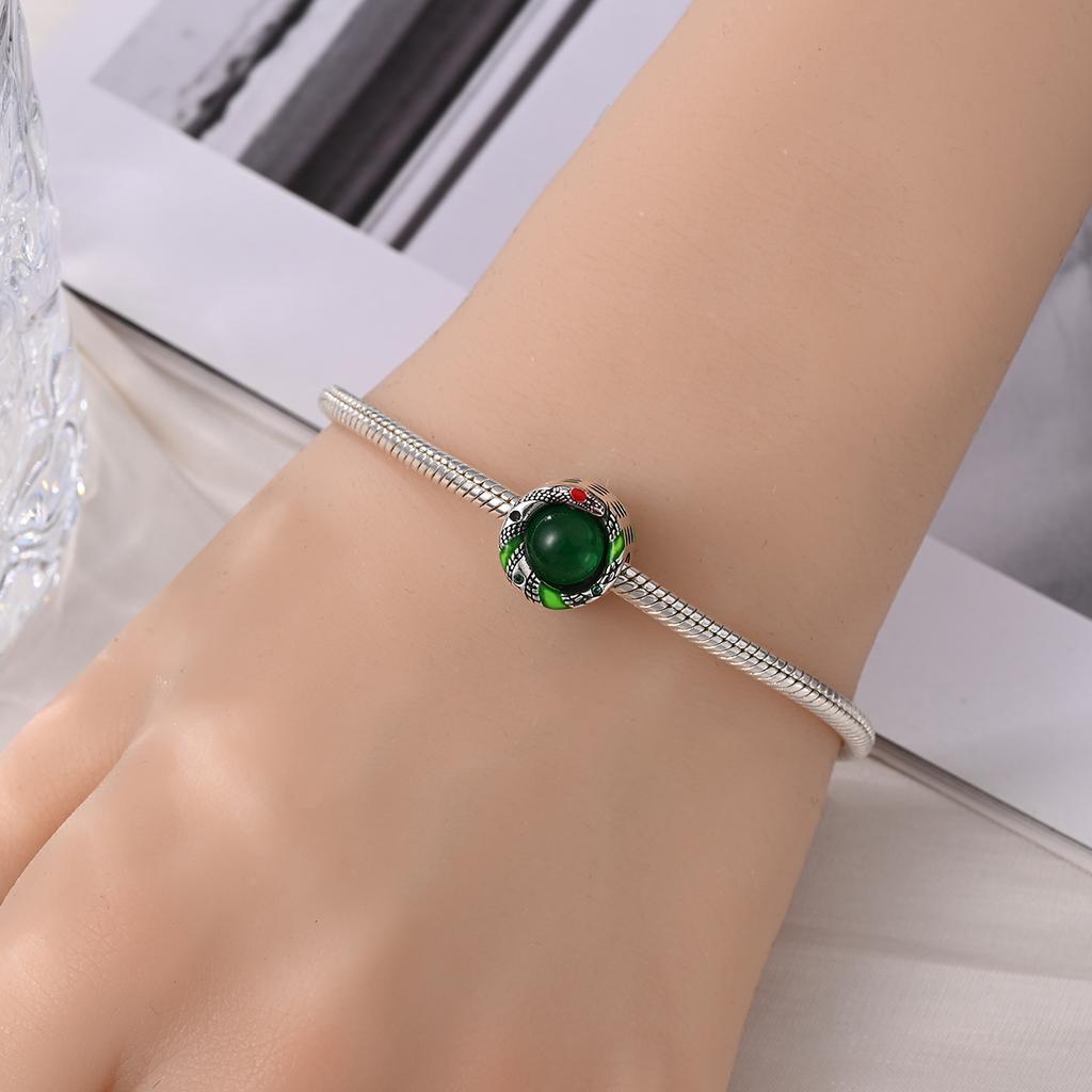 Kupfer Charm Perlen Charms Authentisch Grüner Geist Schlangen Perlen Charms Kompatibel Mit Armbändern Schmuck DIY Damen Geschenk Zubehör