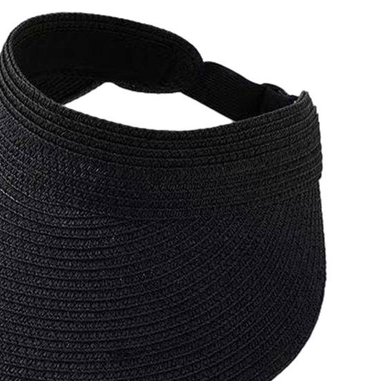 Summer Foldable Sun Hat, Adjustable Elastic Buckle Braided Straw Hat, Portable Foldable Beach Travel Hat for Women