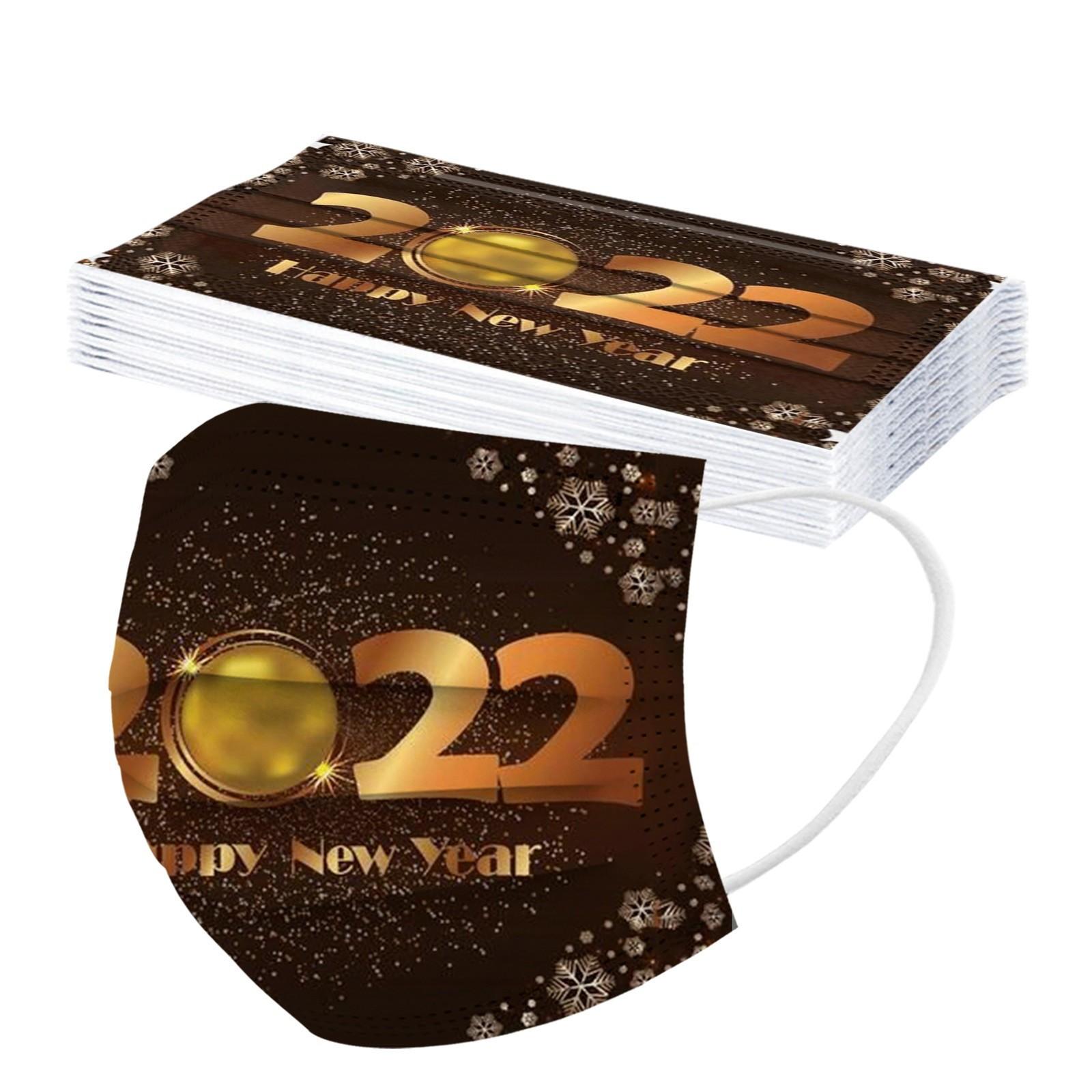 

10 шт. Рождественская одноразовая маска, 50 шт. масок для лица, фильтрующая защита для мужчин и женщин 17X9.5CM