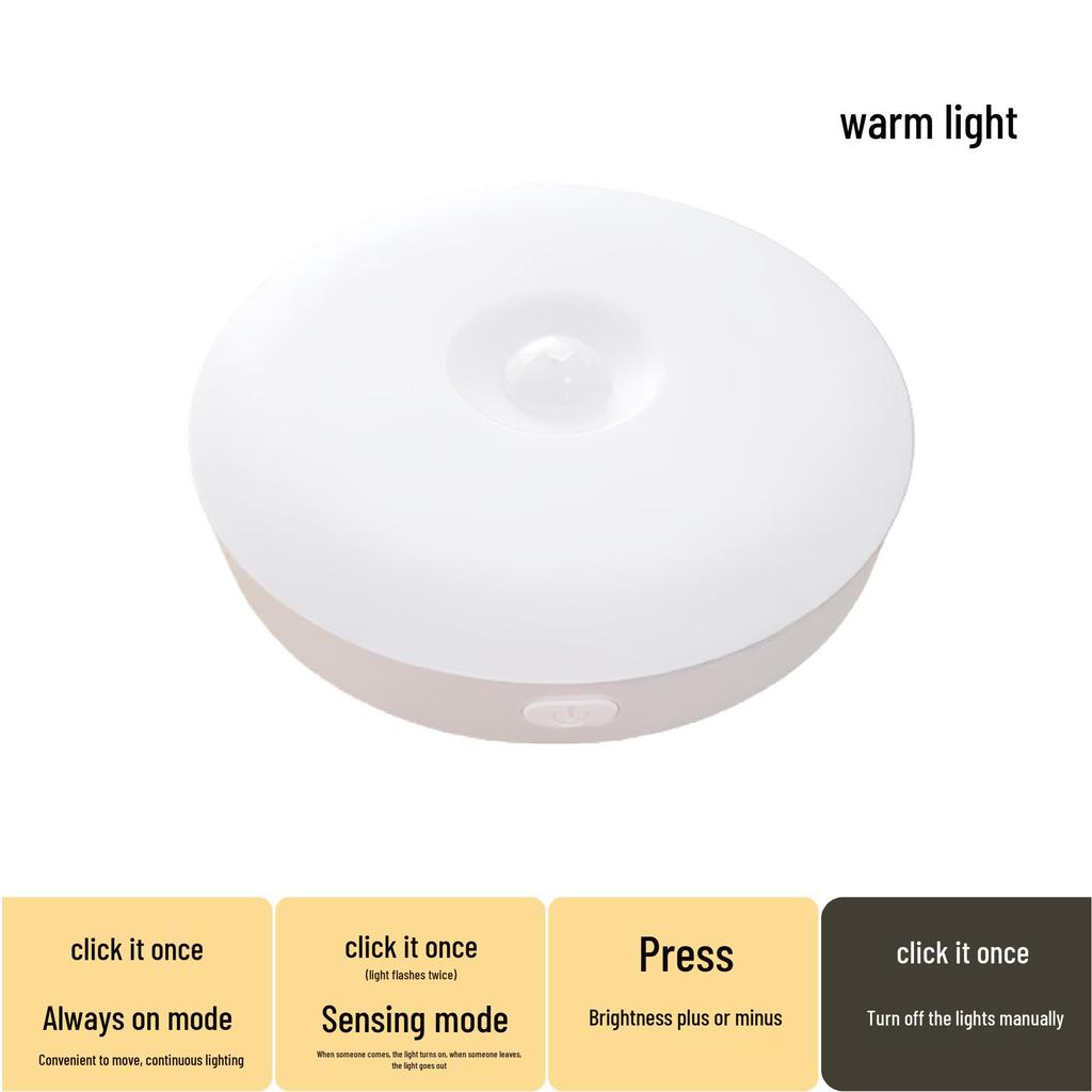 Smart Rechargeable LED Motion Sensor Night Light for Bedroom, Bathroom, Stairs, and Hallways
