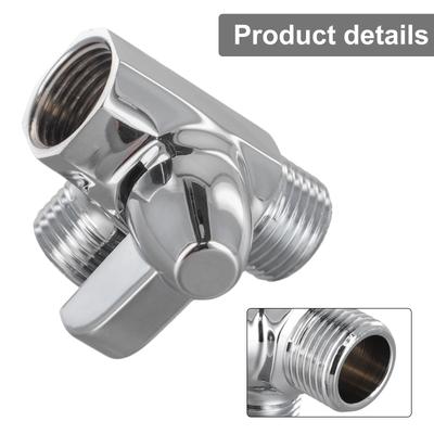1 X Válvula desviadora en T de tres vías para montaje en pared G1/2 pulgada Cromado Grifos de ducha Grifos Materiales de alta calidad