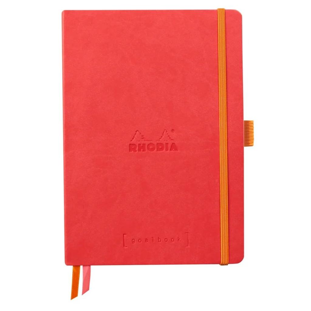 Rhodia Rhodia Rhodia Rama Goalbook A5 Dot 240 Italian Faux Leather RHODIA Cf117810 Notebook, Grid, Pages, Cover, Coral,