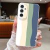 Floral Stripe Pattern Case For Samsung A57 A37 A17 A56 A36 A16 A55 A35 A15 A54 5G S21 FE S22 S23 S24 Plus S25 S26 Ultra Leather Texture Silicone Cover