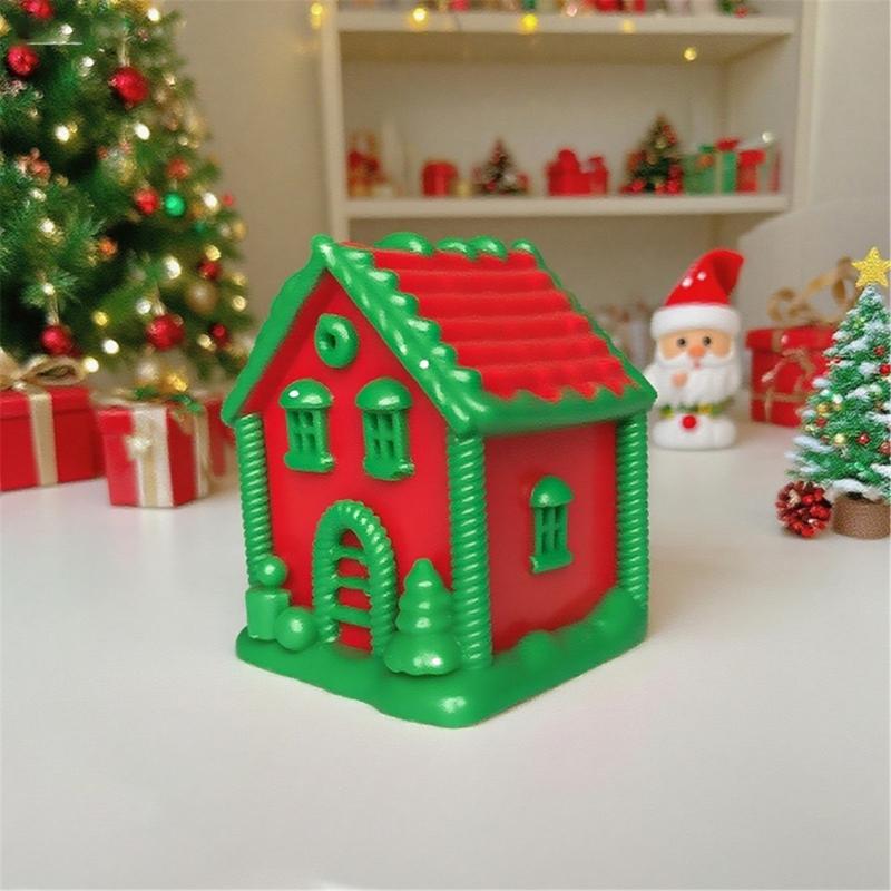 Christmas House Silicone Mould for Candle Making Holiday Craft Soap Chocolate Art Festival Home Decoration