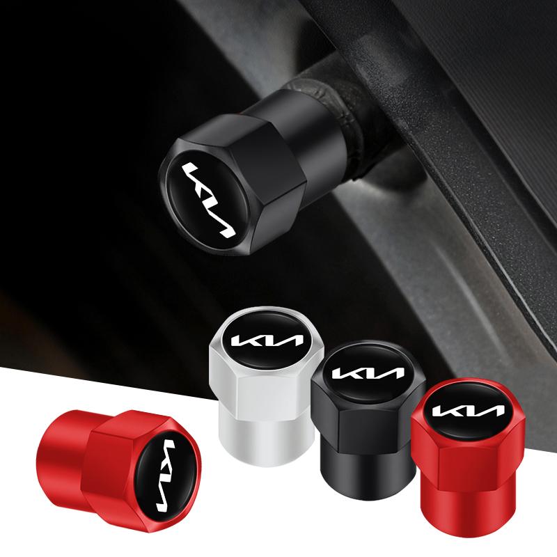 4Pcs Aluminum Alloy Car Tire Valve Cap Auto Wheel Accessories For KIA EV6 Stinger RIO Sorento Picanto Ceed Borrego Syros K4 K5