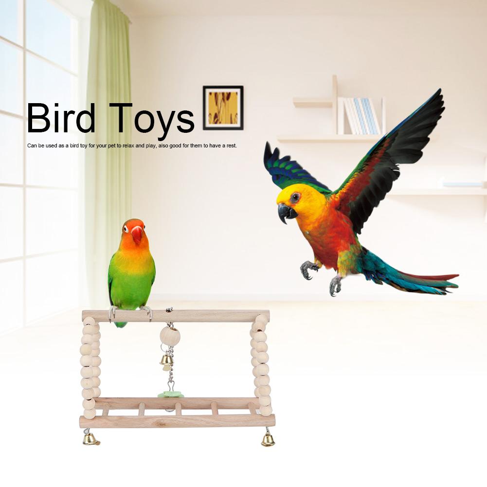 7Pcs Set Bird Chewing Toys Hanging Cage Swing Parrot Standing Climbing Toy