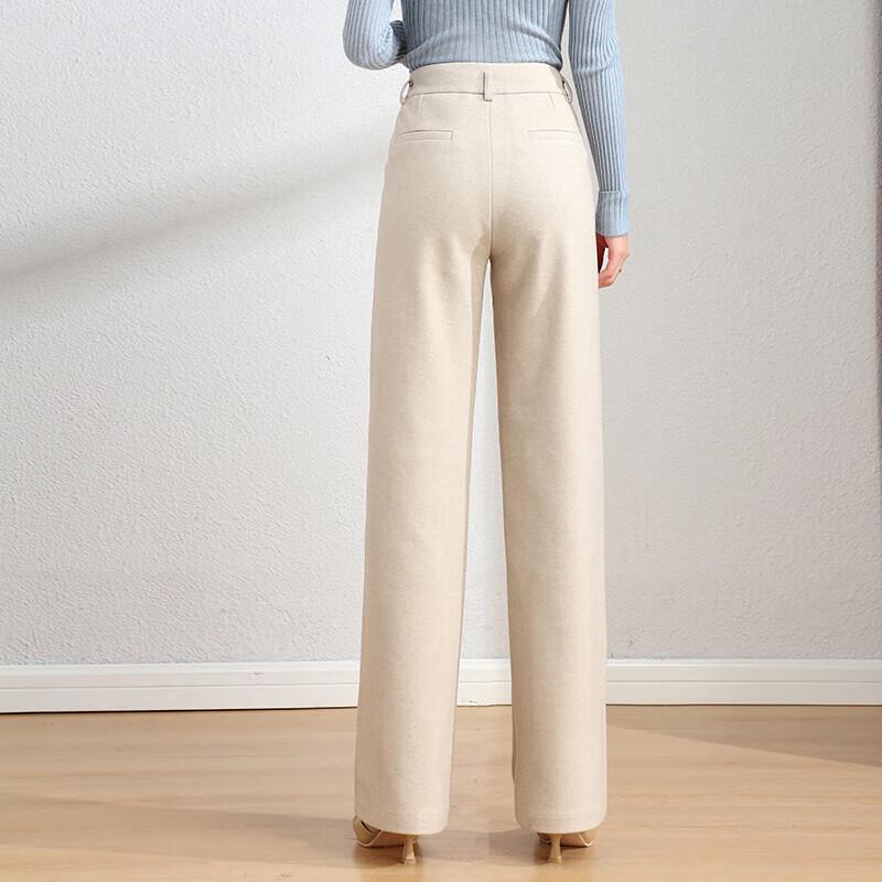 Women's High-Waist Wide-Leg Wool Blend Trousers