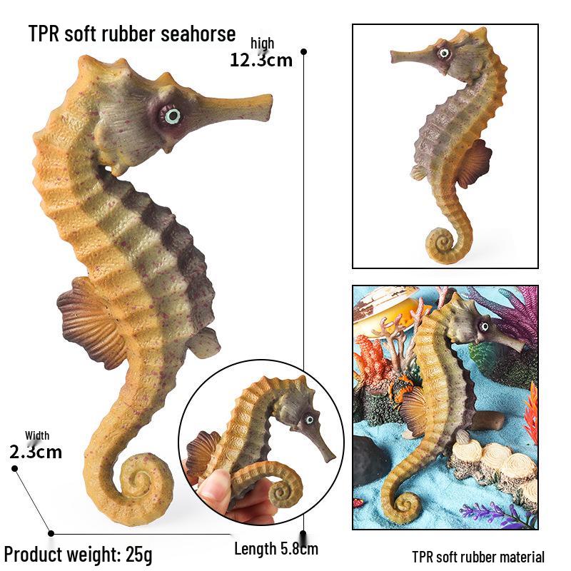 Kids' Marine Animal Model Stress Relief Toy Set: Pufferfish, Octopus, Crab, Shark, Dunkleosteus