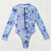 Women's Zipper Printed Swimsuit One-Piece Beach Swimsuit Bikini