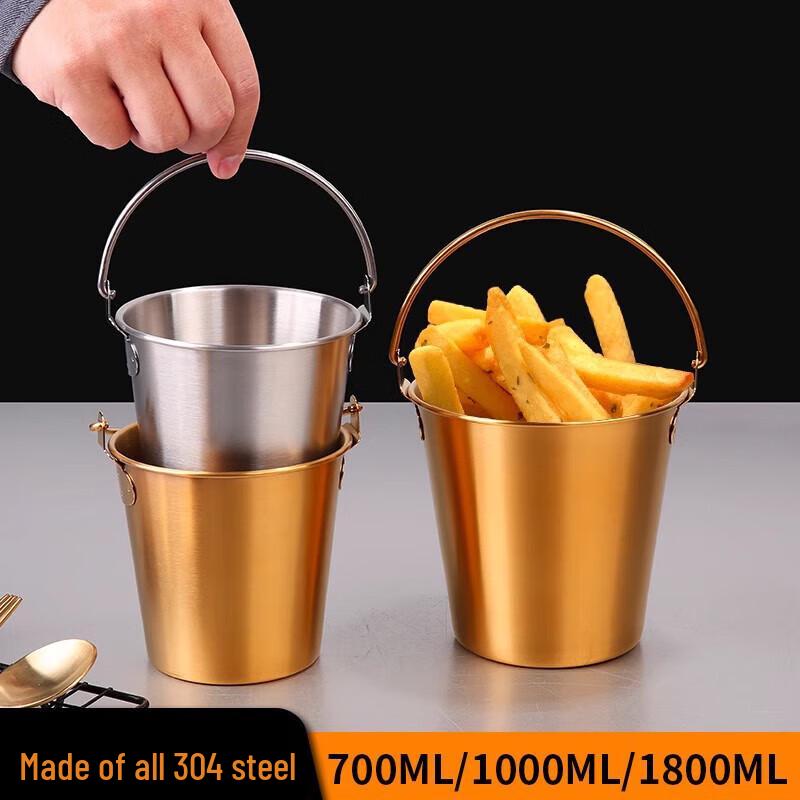 JingQingFu 304 Stainless Steel Portable Ice & Snack Bucket
