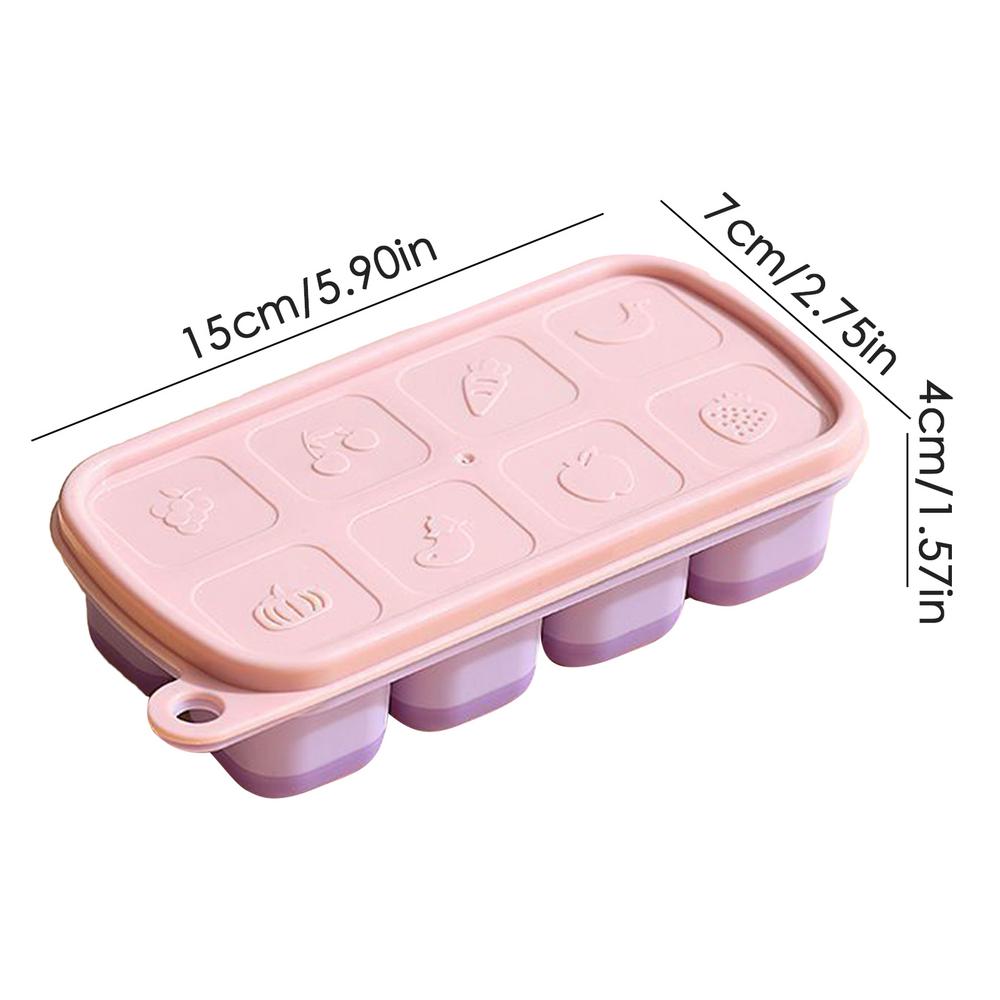 

8 Compartment Ice Cube Molds Food Grade Silicone Home Ice Compartment Molds Dispensing Ice Boxes Summer Ice Cube Tray розовый