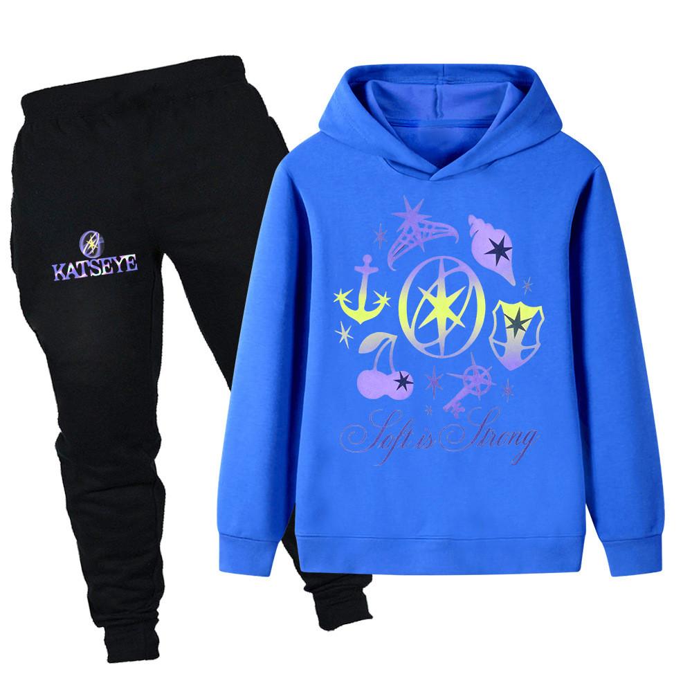 PB1314 Multi-color Kids Girls KATSEYE Print Long Sleeves Hoodie Pants Trousers Sets