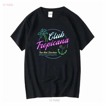 Club Tropicana Basic T-Shirt lange oder kurze Ärmel vintage gewaschen Herren Streetwear atmungsaktiv stilvoll lässig Grafik