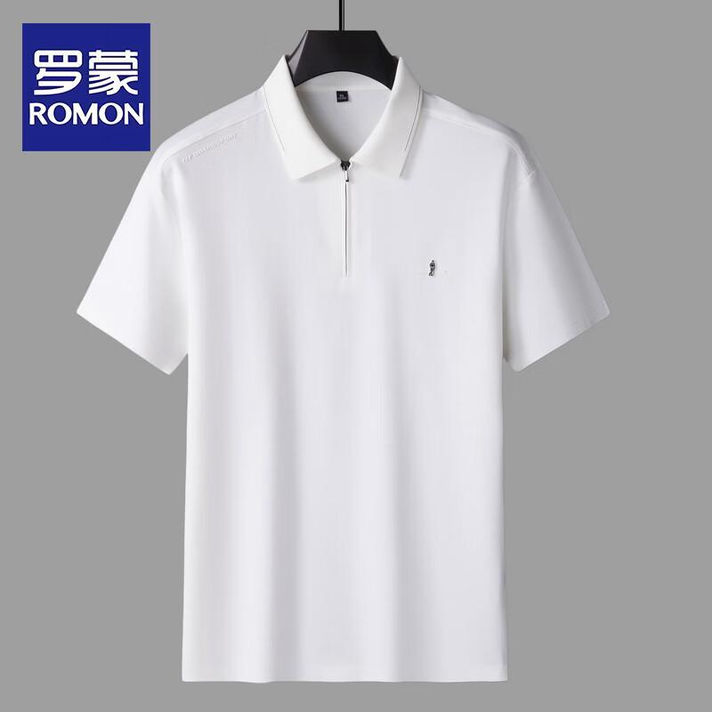 ROMON Men s Plus Size Half-Zip Polo Shirt 8XL