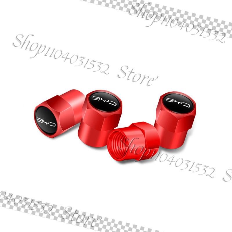 4Pcs Metal Car Styling Emblem Car Valve Caps Wheel Tires Air Tyre Stem Protective Cover For BYD Logo E5 E6 G3 G5 T3 F6 S6 Atto 3