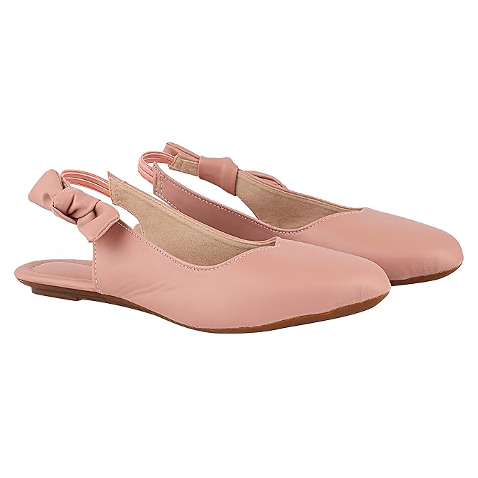 Pantofi Femei Shoetopia cu Vârf Ascuțit și Fundă Laterală Stilati & Confortabili || Pantofi Balerini Slingback pentru Încălțăminte Casual & de Petrecere