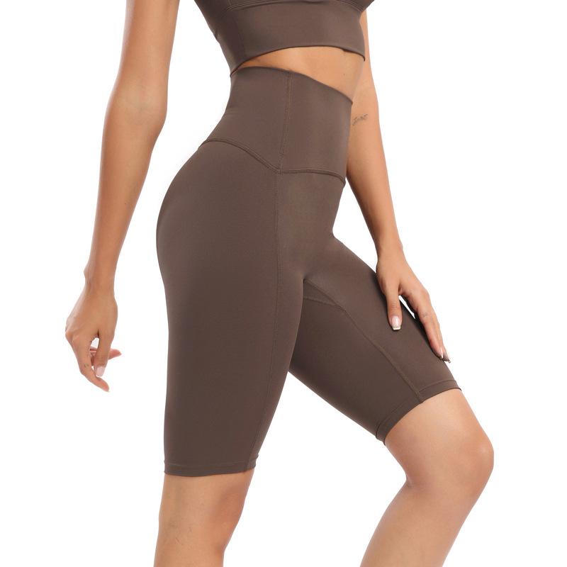 

Женские фитнес-брюки нюдового цвета с высокой талией - Эластичные тайтсы для йоги и бега S