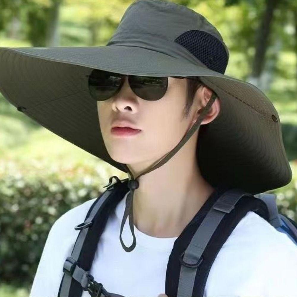 Wide Brim Women Beach Hat Polyester Hat for Men Summer Foldable Men's Bucket Hat  Fishing