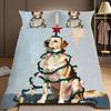 3Piece Bedding Pillowcase Quilt Cover Dog Christmas Tree 2D Digital Printing Suitable For Bedroom Decor Suitable For All Seasons