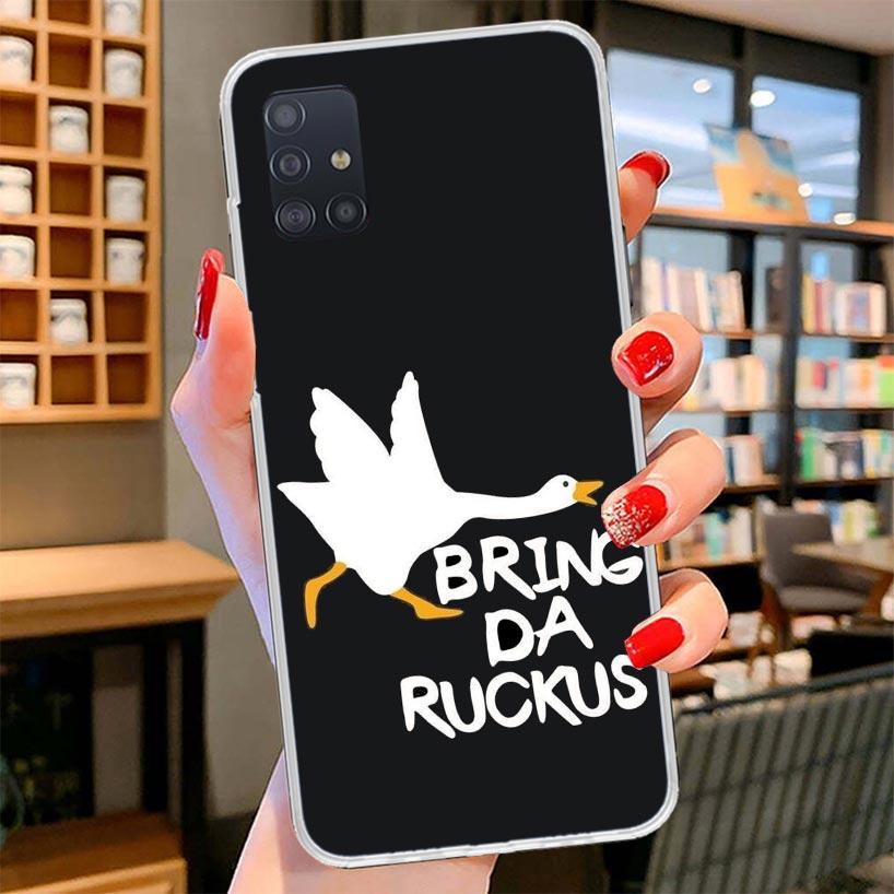 Cartoon Duck Goose Game Cover Phone Case For Samsung Galaxy A12 A22 A32 A52 A72 A02S Phone Case Note 20 Ultra 10 S10 Plus A51 A7