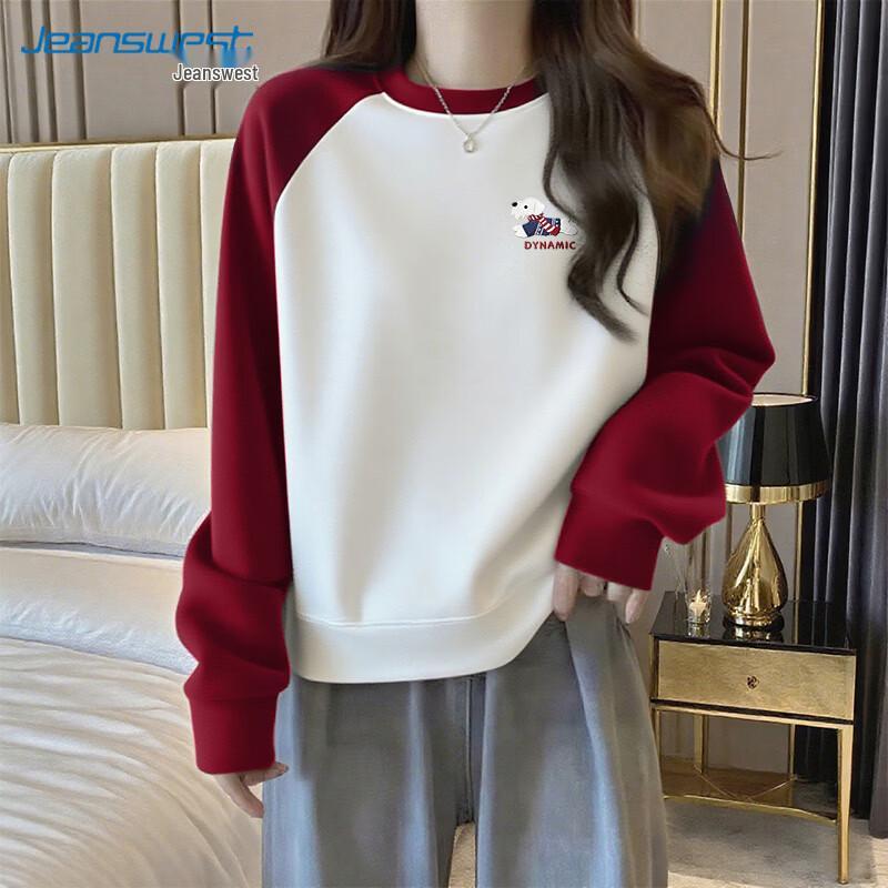 Jeanswest Women s Raglan Patchwork Graphic Sweatshirt L