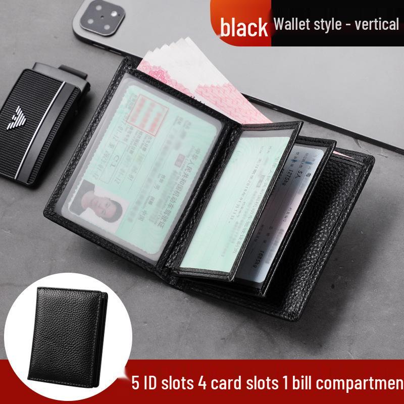 

Подлинная кожаный кошелек: Держатель для водительского удостоверения, банковской и проездной карты