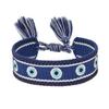 Women's Fashion Hand-Woven Lucky Evil Eye Bracelet with Tassel and Embroidery