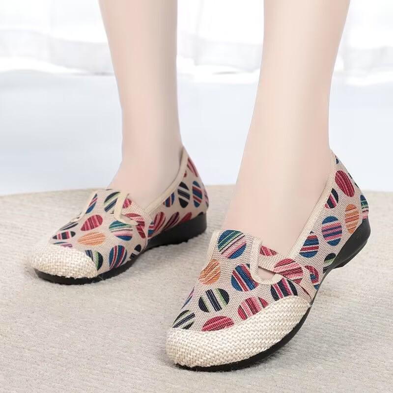 Spring/Summer Women's Comfortable Canvas Slip-On Shoes - Versatile, Non-Slip Soft Sole