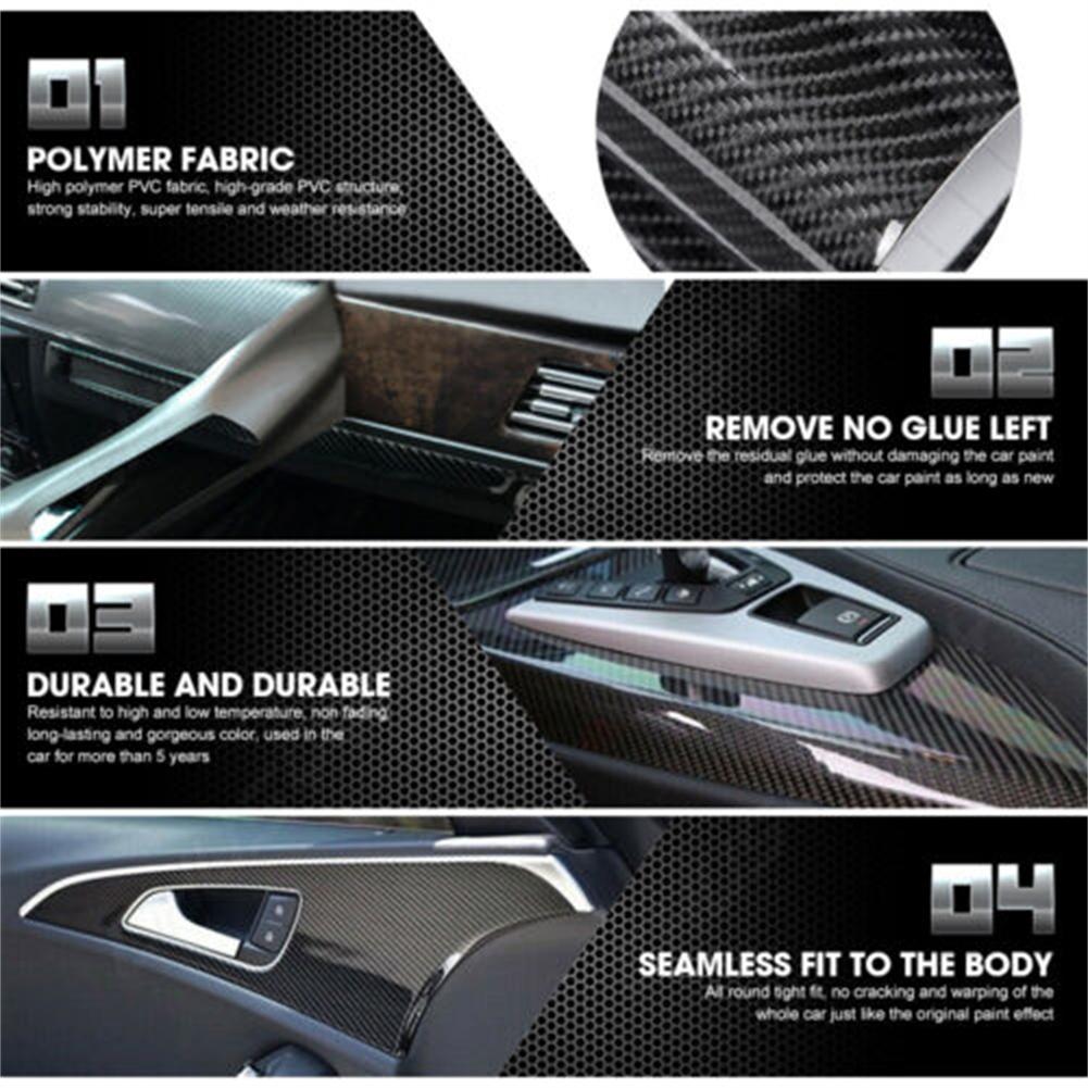5D Glossy For BMW X5 F15 2014 2015 2016 2017 2018 CarbonFiber Interior Sticker