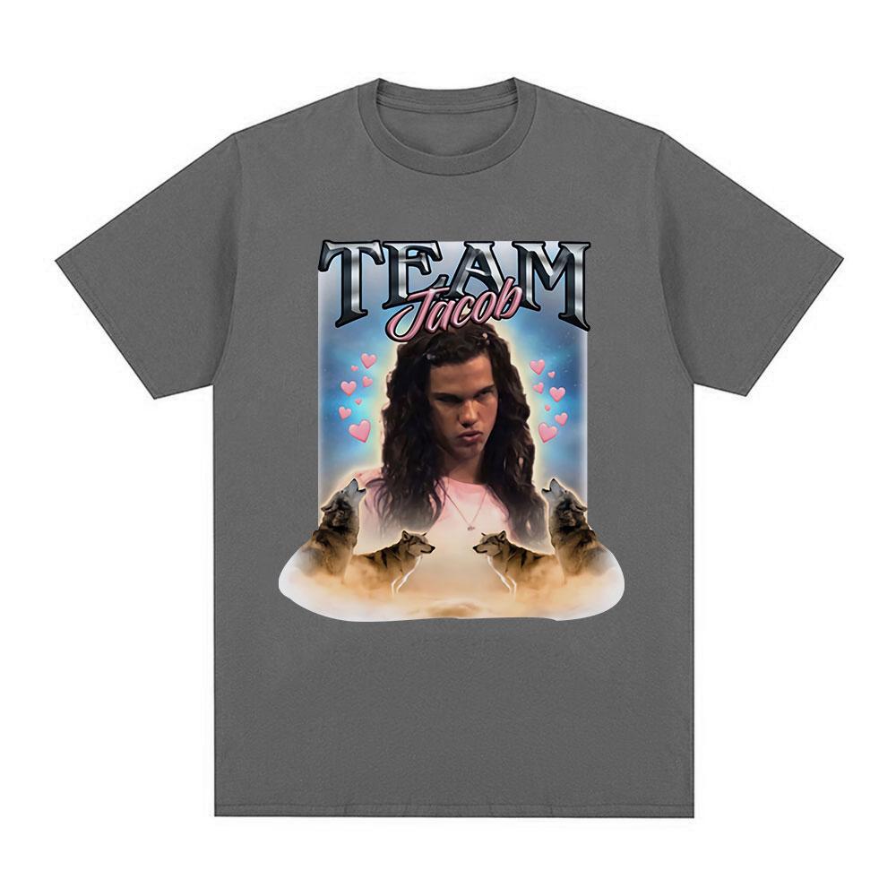 Team Jacob Team Edward Graphic T-shirt Funny Meme Short Sleeve T-shirts Men Women Fashion Cotton Oversized T Shirts Streetwear