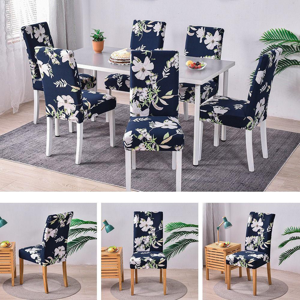 Printed Chair Slipcover Removable Stretch Seat Cover Retro Chair Cover  Restaurant Use