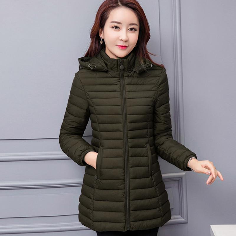 

Женская осенне-зимняя куртка, тонкие парки, новая однотонная верхняя одежда средней длины с капюшоном, женская пуховая хлопковая куртка высокого качества, топы XXXXXXL